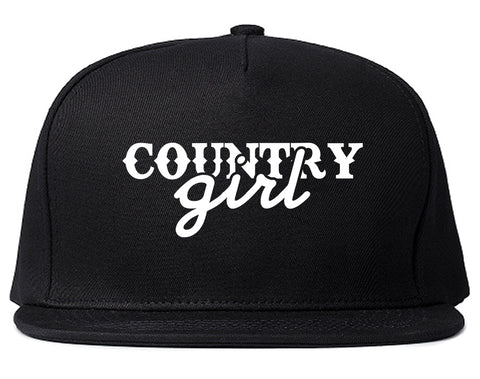 Country Girl Snapback Hat Black