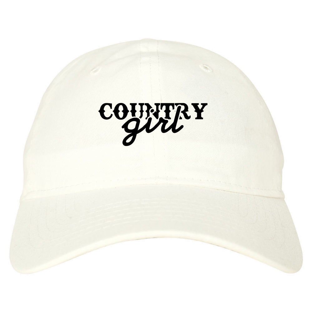 Country Girl Dad Hat Baseball Cap White
