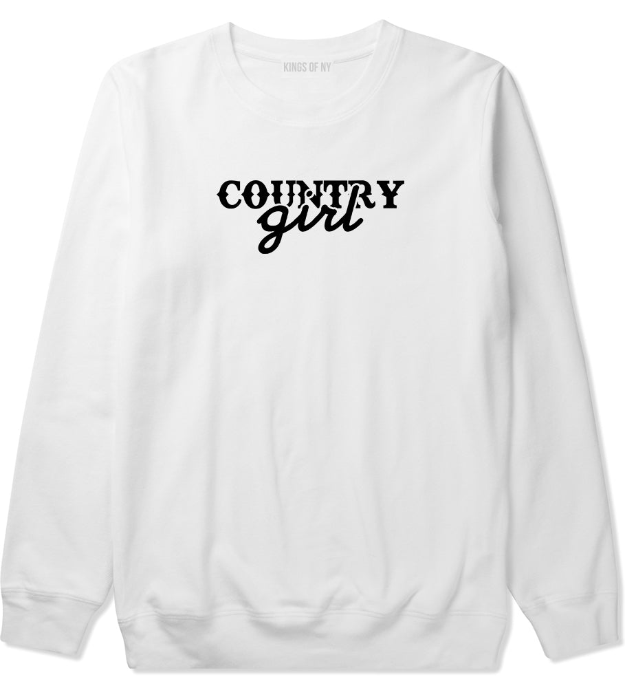 Country Girl White Crewneck Sweatshirt by Kings Of NY
