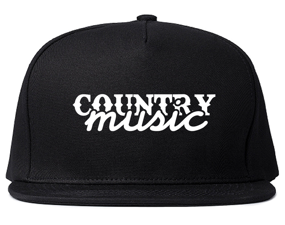 Country Music Snapback Hat Black