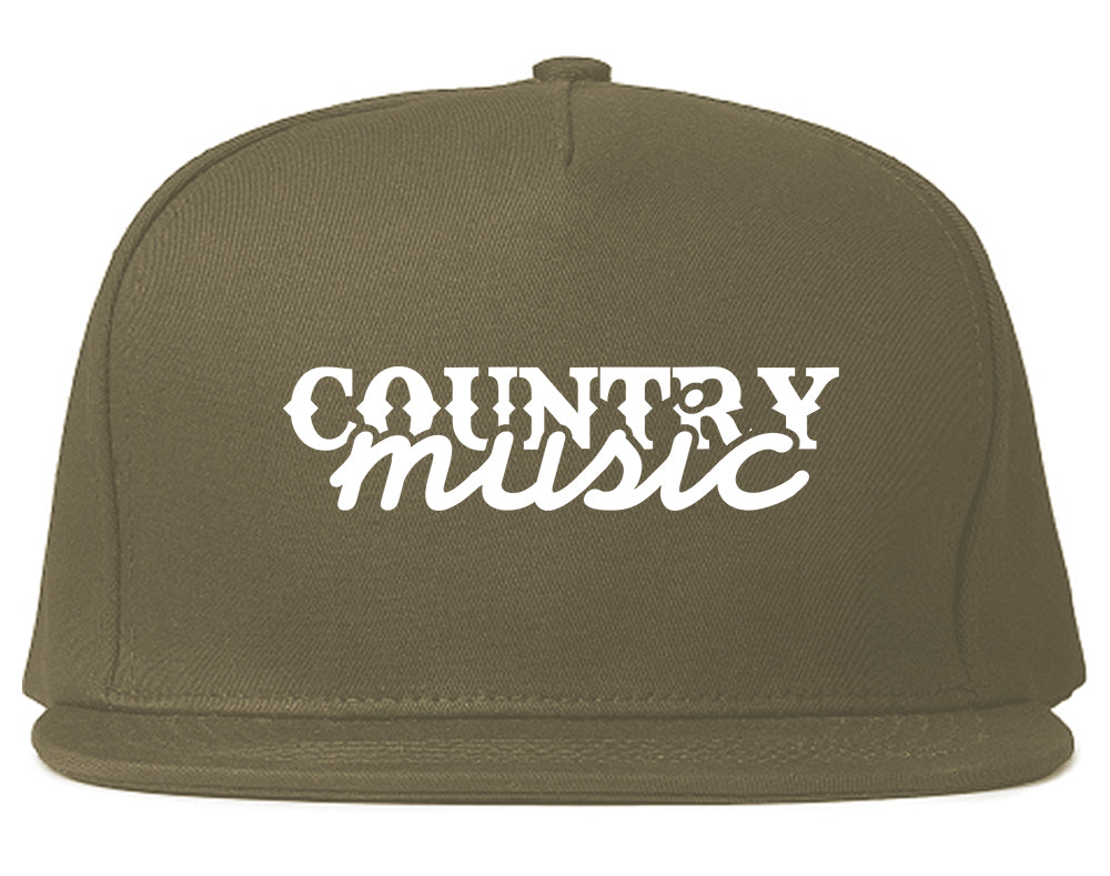Country Music Snapback Hat Grey