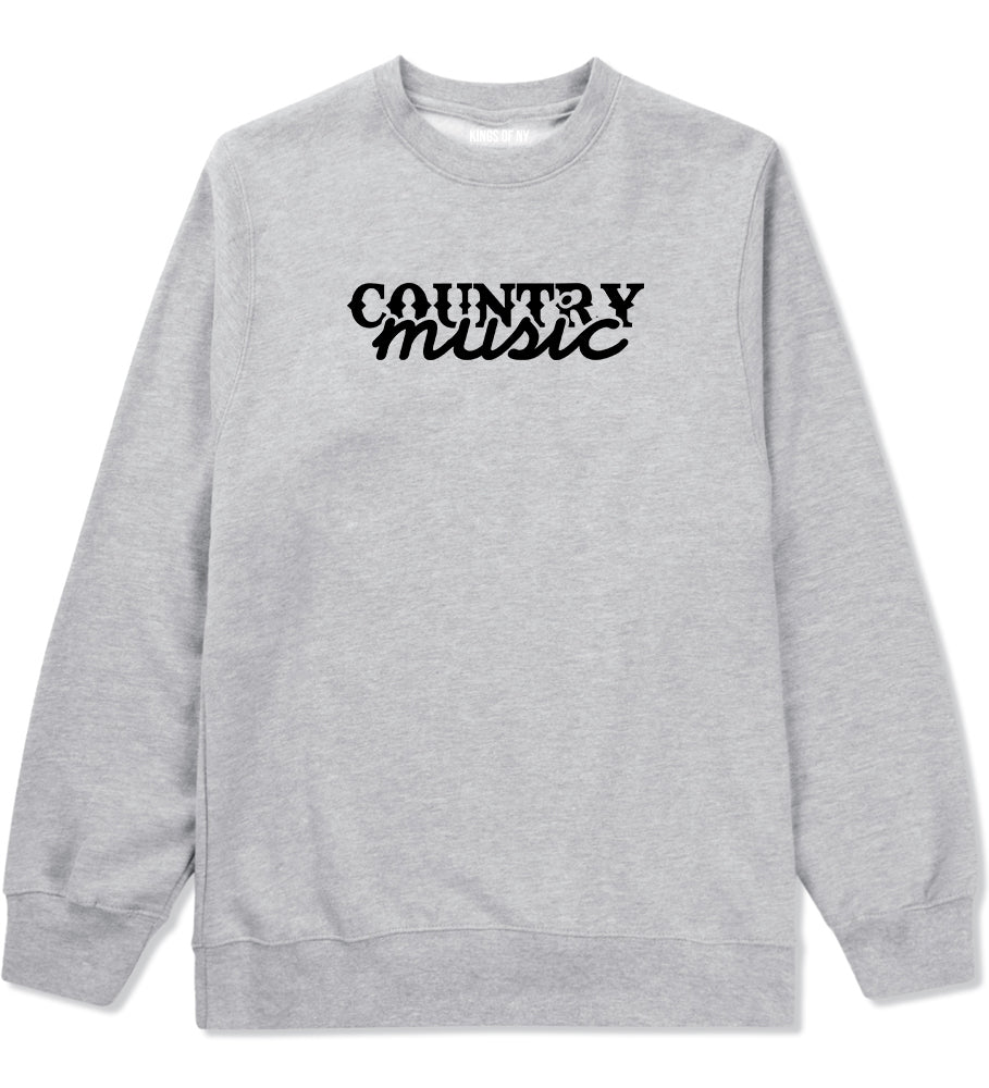 Country Music Grey Crewneck Sweatshirt by Kings Of NY