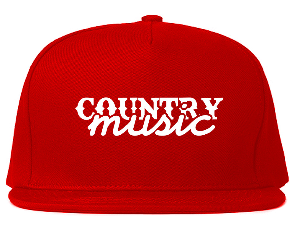 Country Music Snapback Hat Red