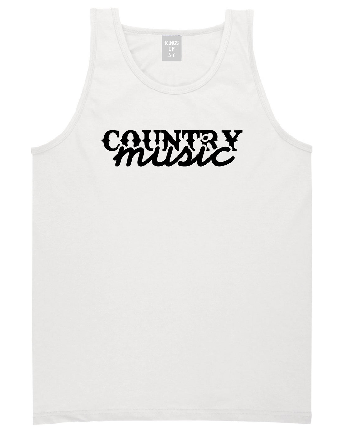 Country Music White Tank Top Shirt by Kings Of NY