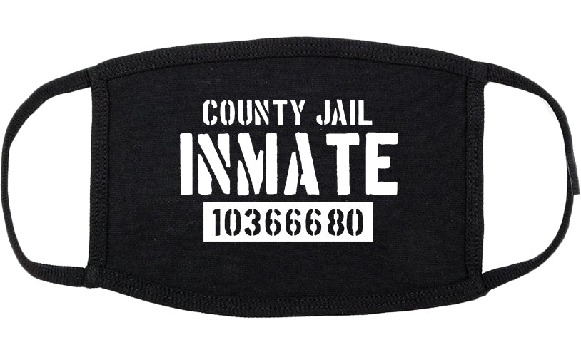 County Jail Inmate 666 Halloween Costume Cotton Face Mask Black