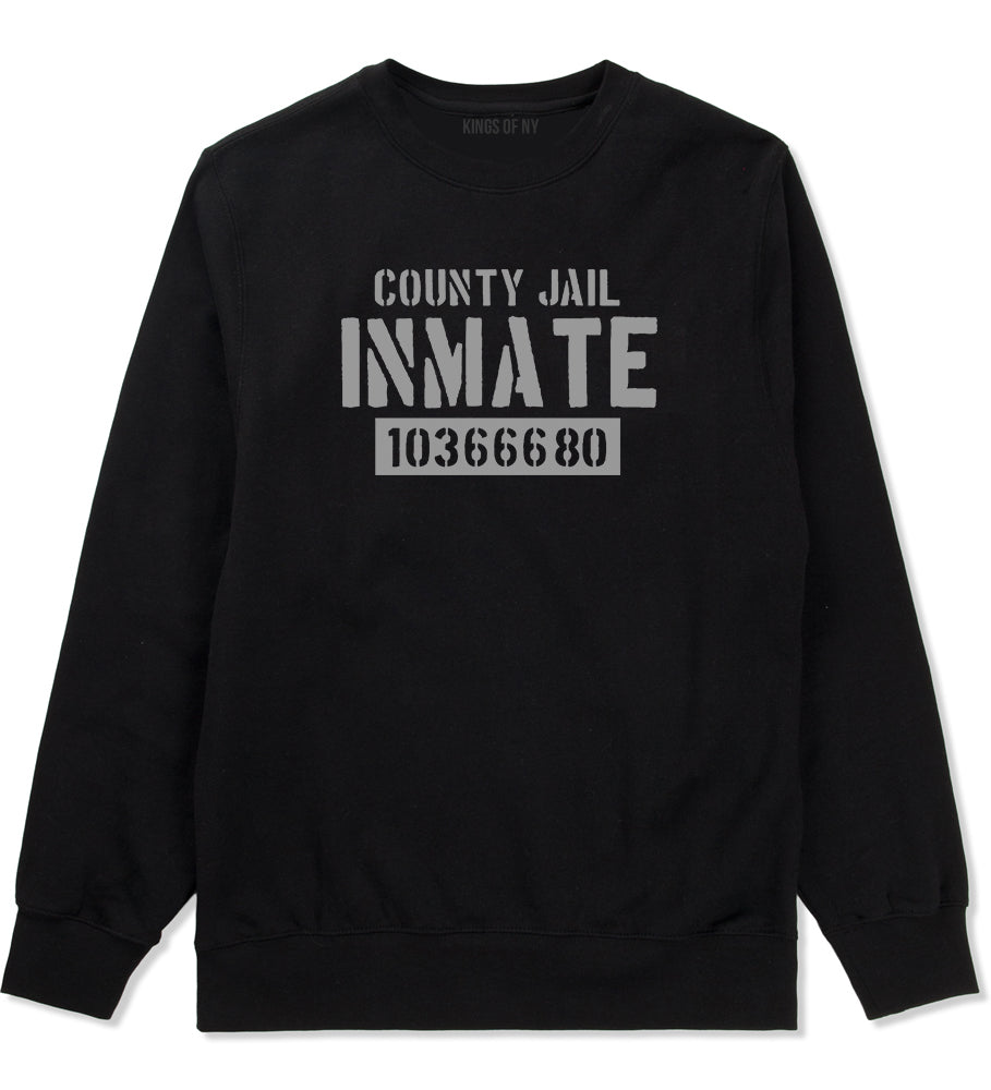 County Jail Inmate 666 Halloween Costume Mens Crewneck Sweatshirt Black