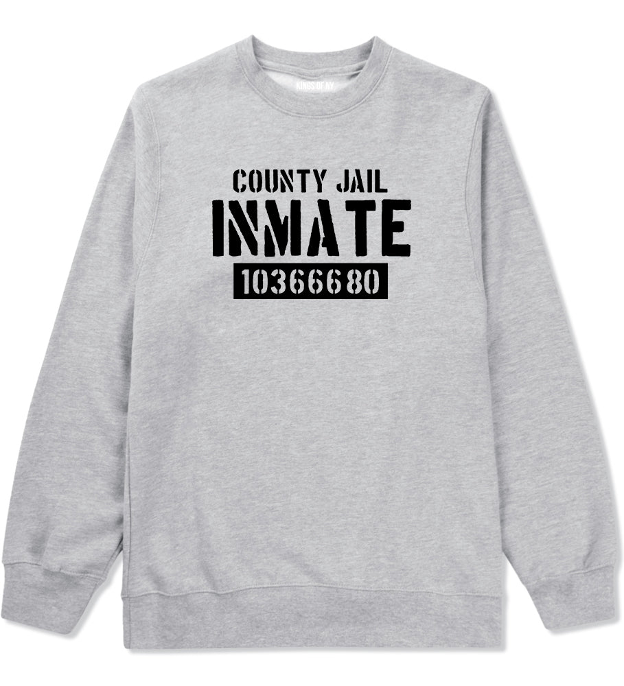 County Jail Inmate 666 Halloween Costume Mens Crewneck Sweatshirt Grey