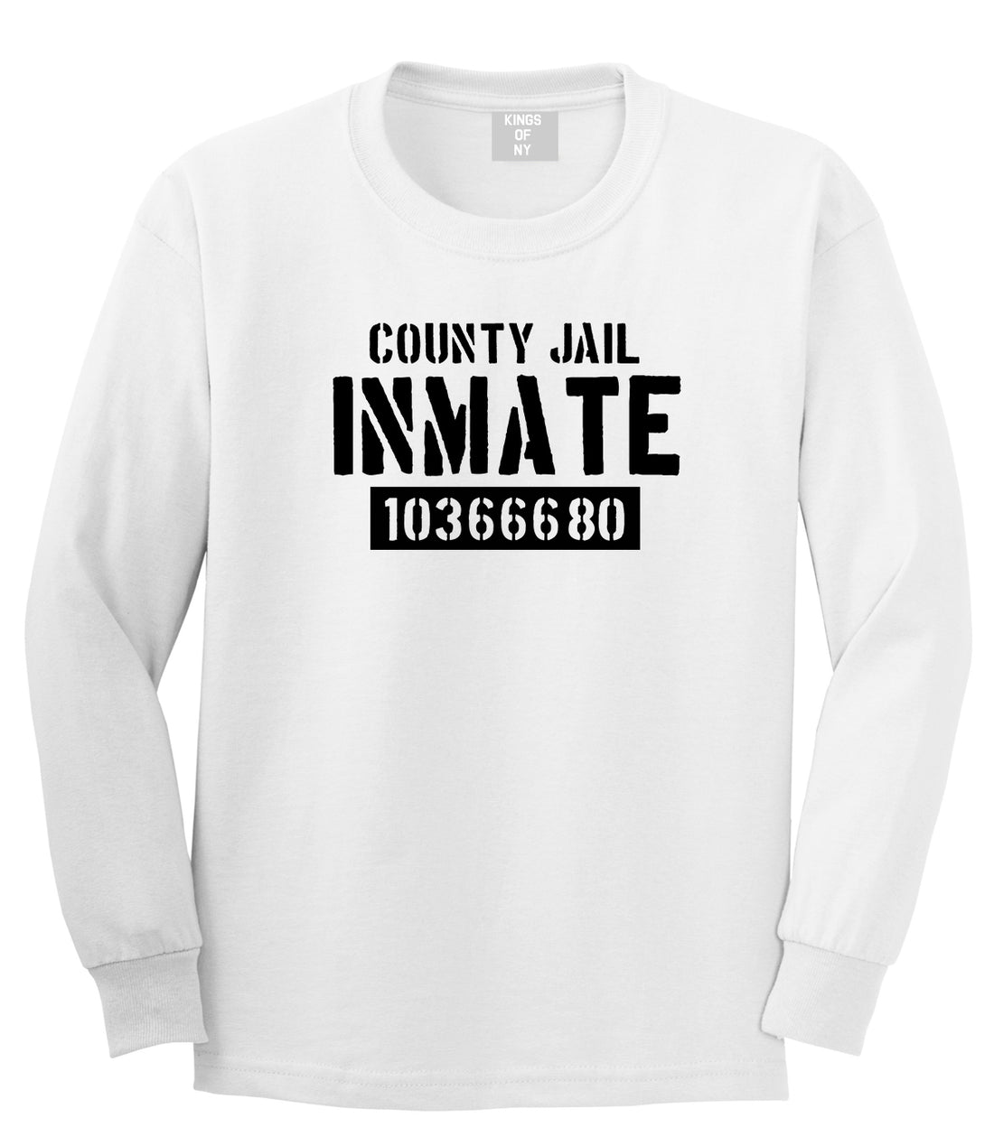 County Jail Inmate 666 Halloween Costume Mens Long Sleeve T-Shirt White