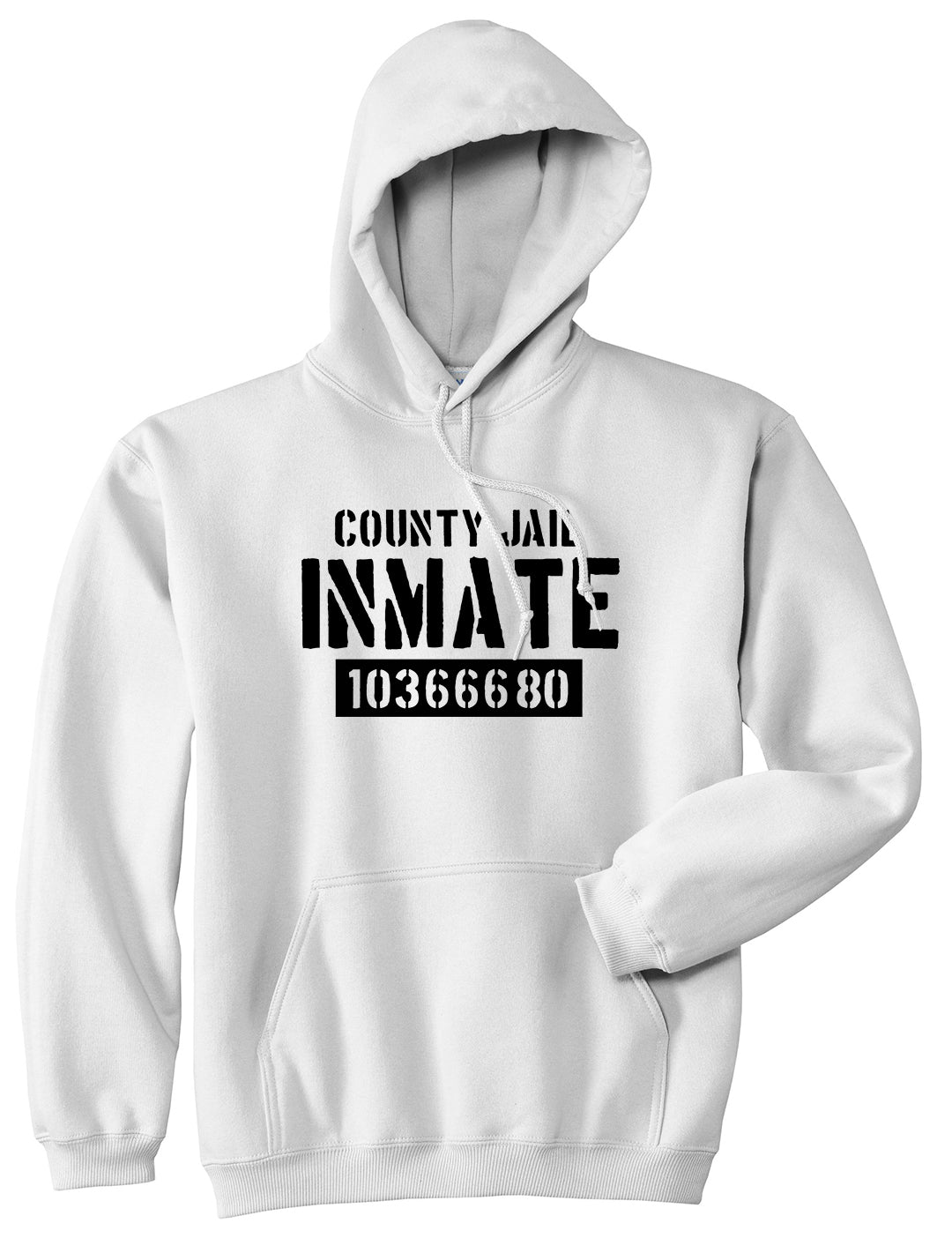County Jail Inmate 666 Halloween Costume Mens Pullover Hoodie White