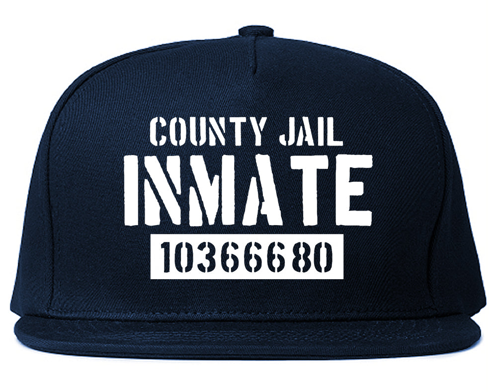 County Jail Inmate 666 Halloween Costume Mens Snapback Hat Navy Blue