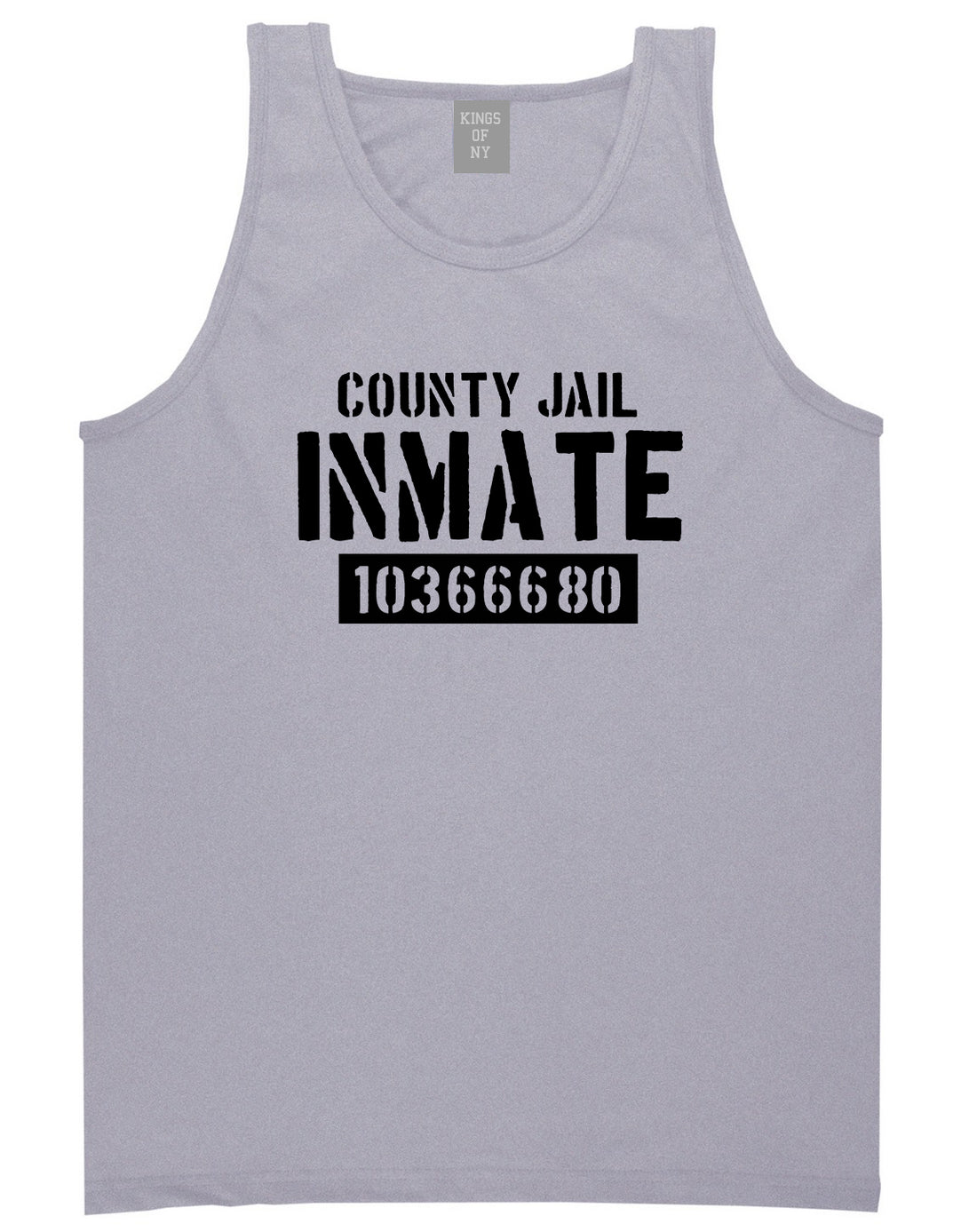 County Jail Inmate 666 Halloween Costume Mens Tank Top Shirt Grey