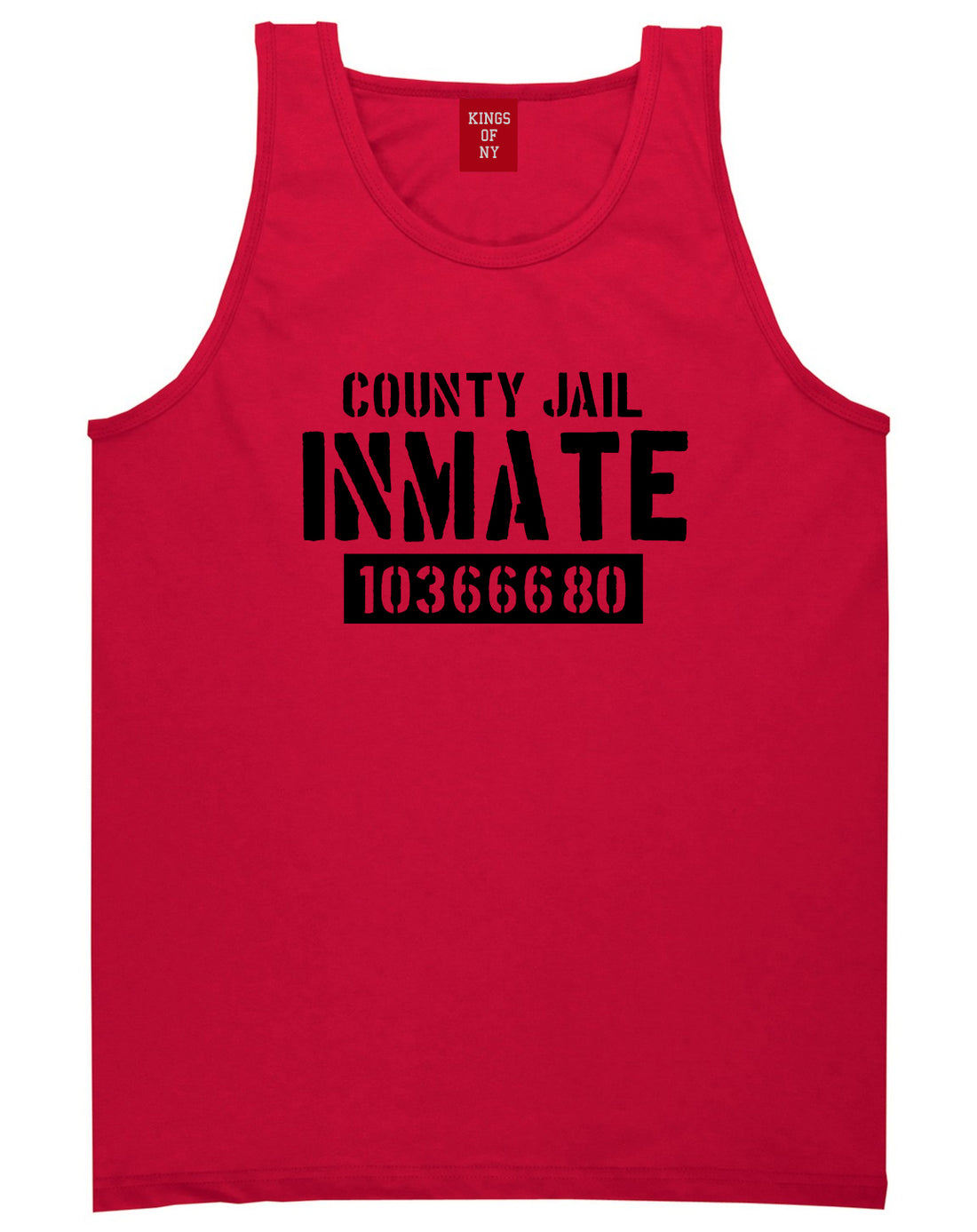 County Jail Inmate 666 Halloween Costume Mens Tank Top Shirt Red