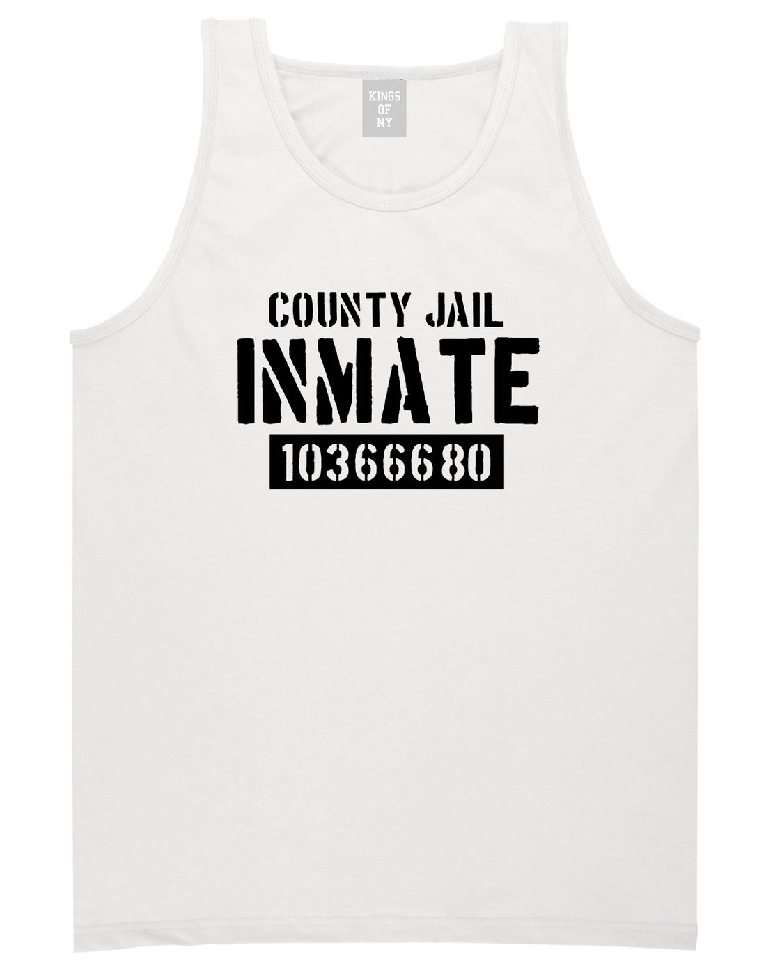County Jail Inmate 666 Halloween Costume Mens Tank Top Shirt White