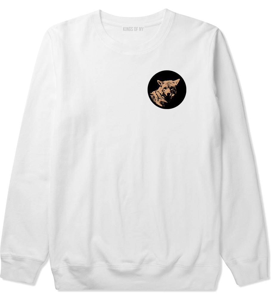 Coyote Chest White Crewneck Sweatshirt by Kings Of NY