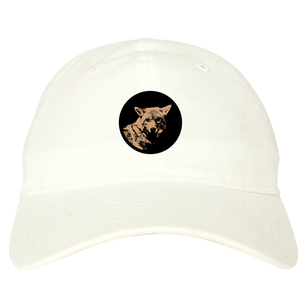 Coyote Chest Dad Hat Baseball Cap White