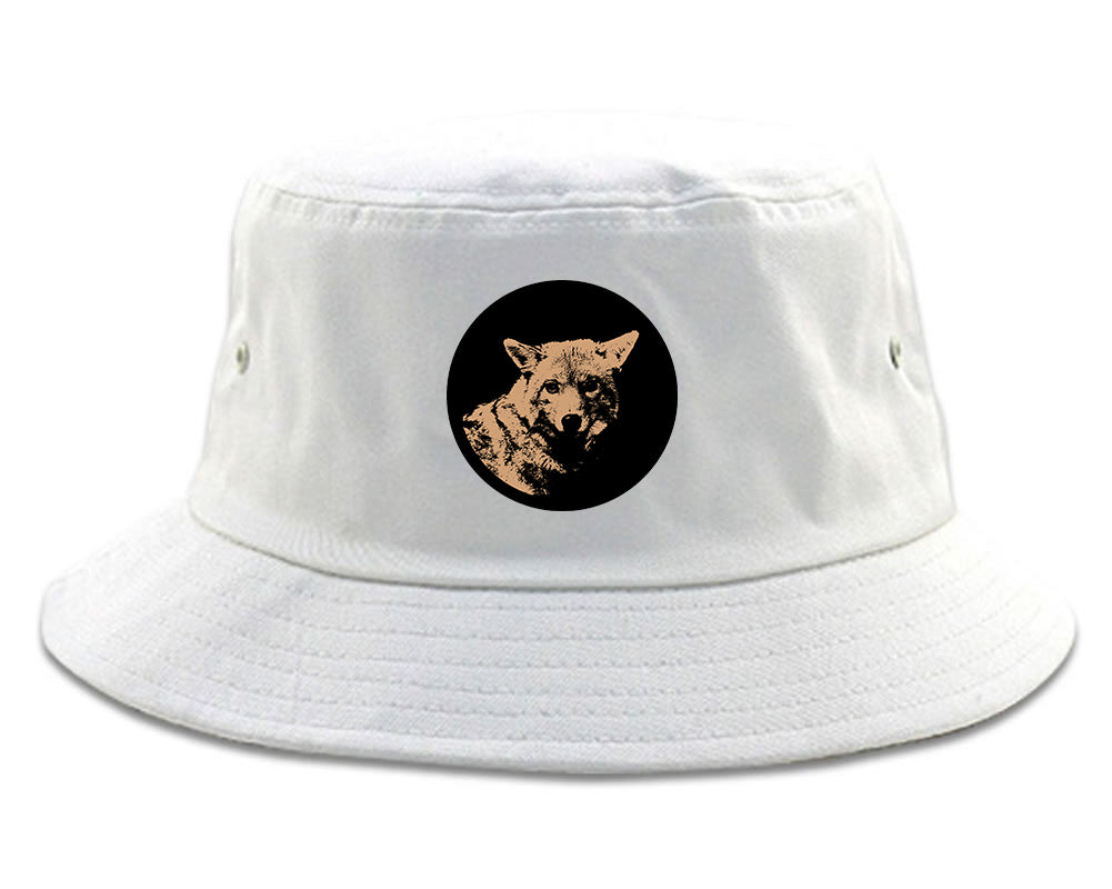 Coyote Chest Bucket Hat White