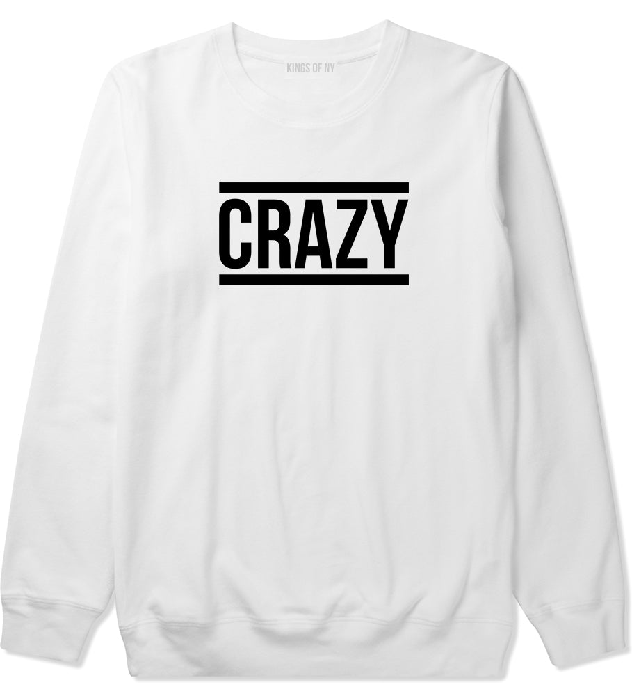 Crazy White Crewneck Sweatshirt by Kings Of NY