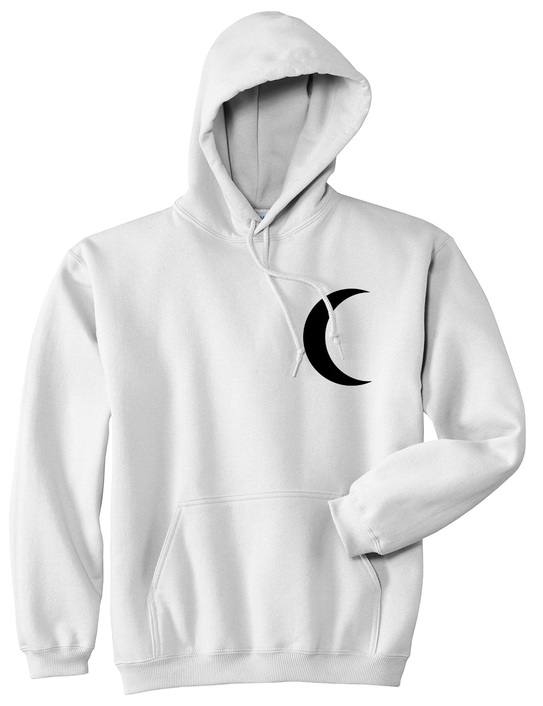 Crescent Moon Chest White Pullover Hoodie by Kings Of NY