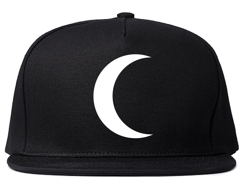 Crescent Moon Chest Snapback Hat Black