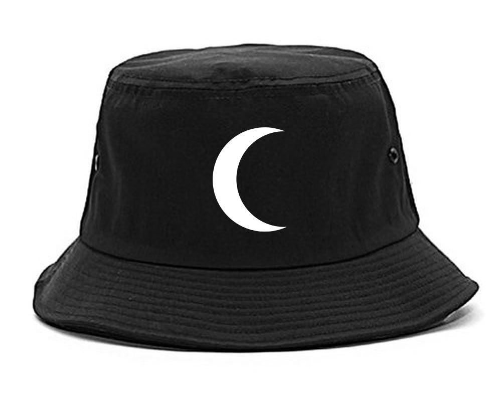 Crescent Moon Chest Bucket Hat Black