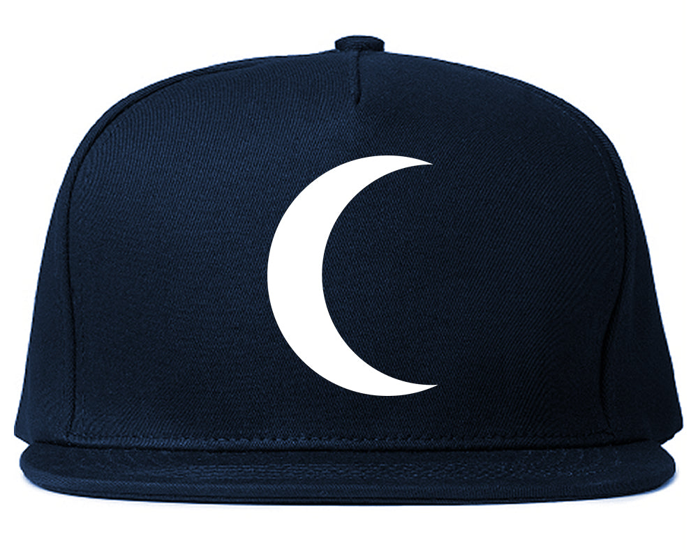 Crescent Moon Chest Snapback Hat Blue