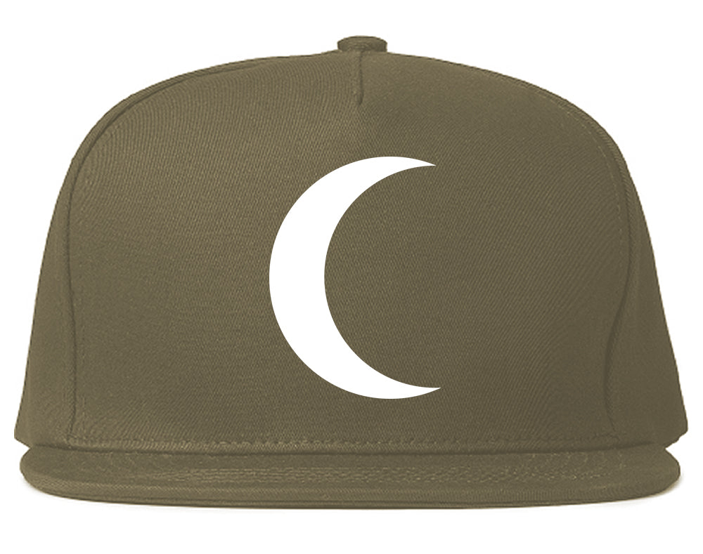 Crescent Moon Chest Snapback Hat Grey