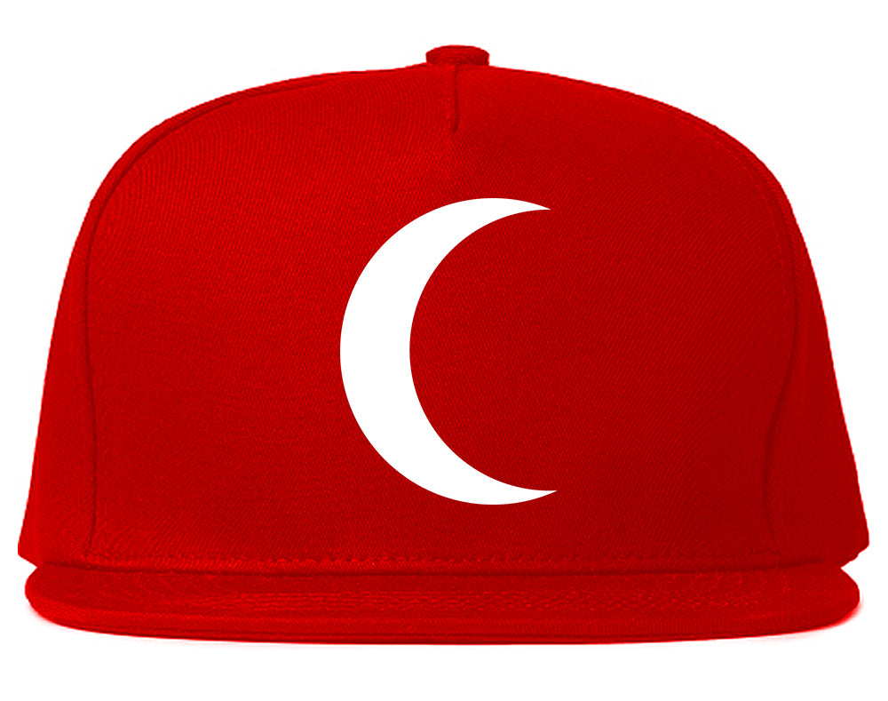 Crescent Moon Chest Snapback Hat Red