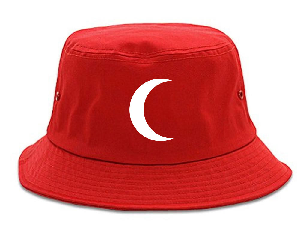 Crescent Moon Chest Bucket Hat Red