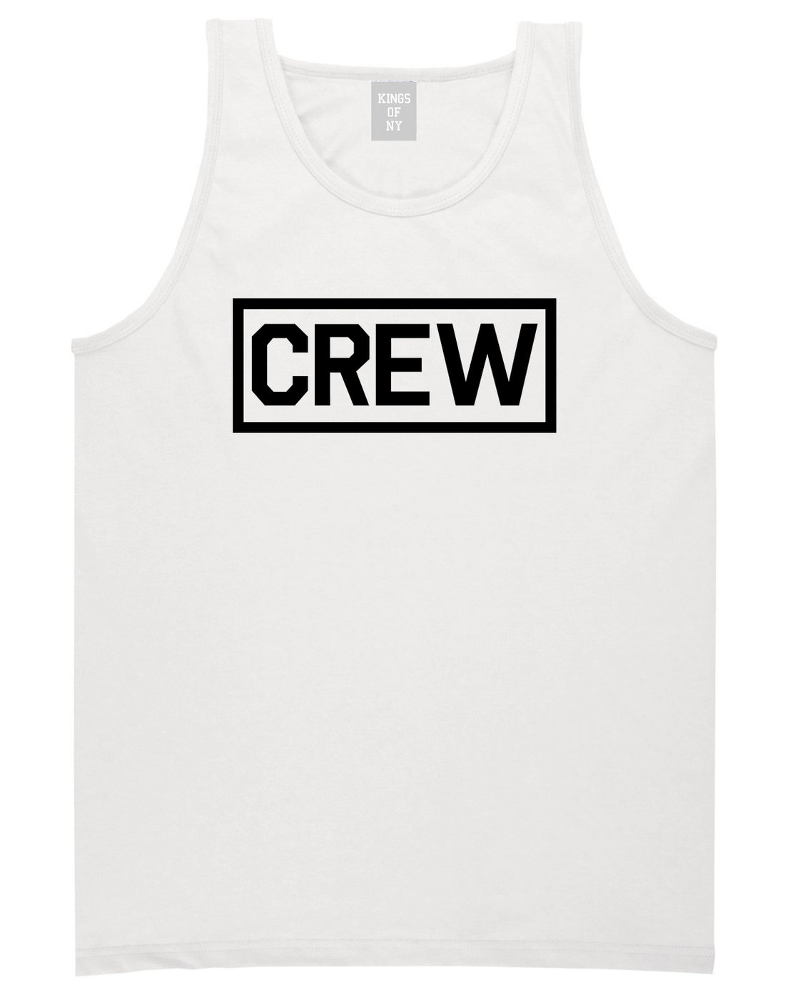 Crew Box White Tank Top Shirt by Kings Of NY