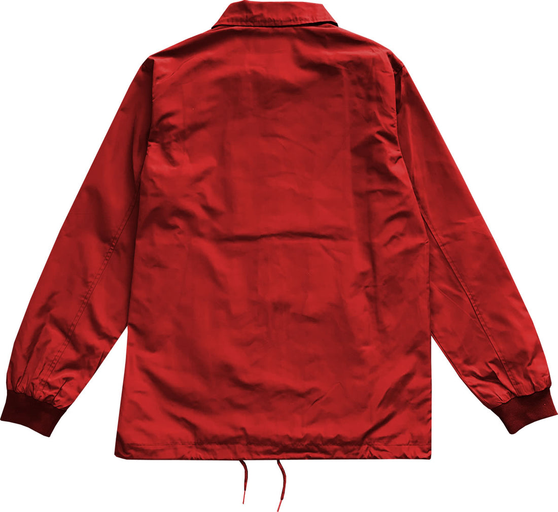 Crimson Red Mens Windbreaker Coaches Jacket