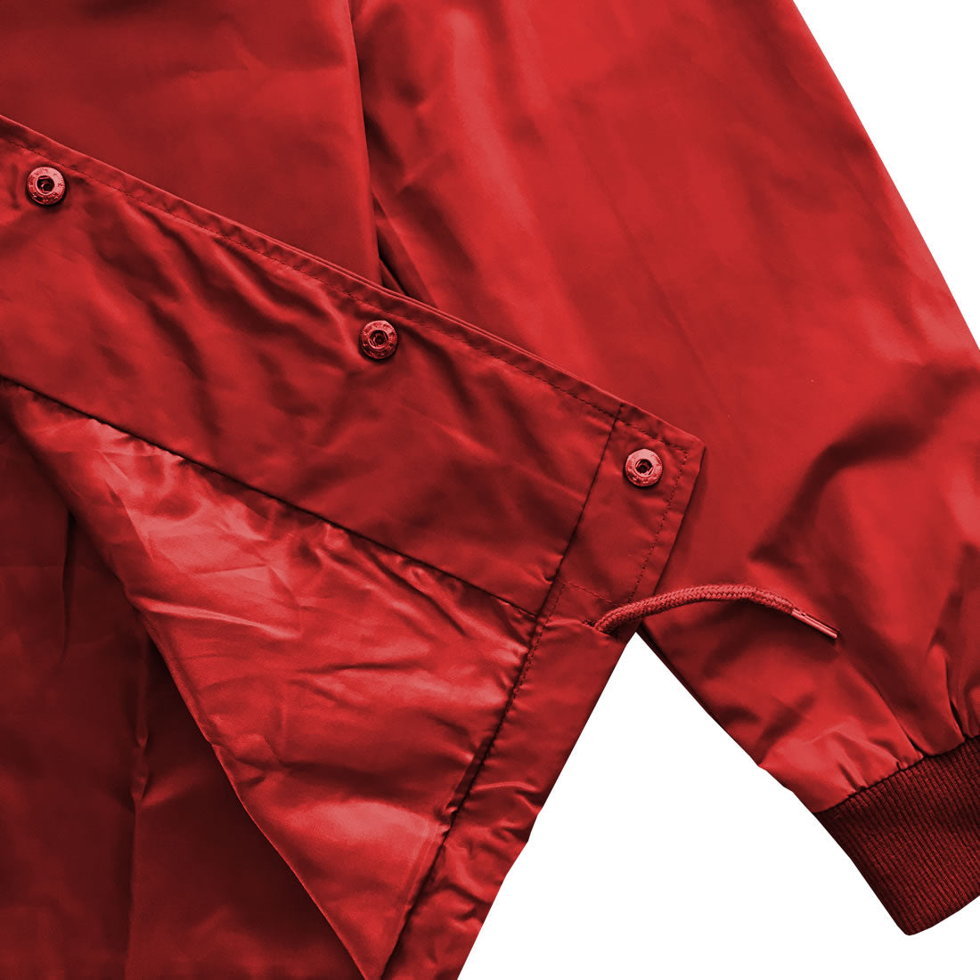 Crimson Red Mens Nylon Windbreaker Coaches Jacket by KINGS OF NY
