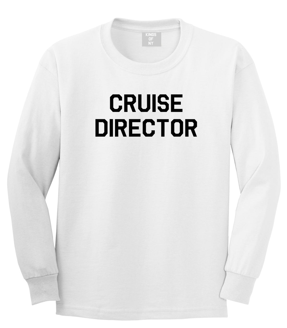 Cruise Director Mens White Long Sleeve T-Shirt by Kings Of NY