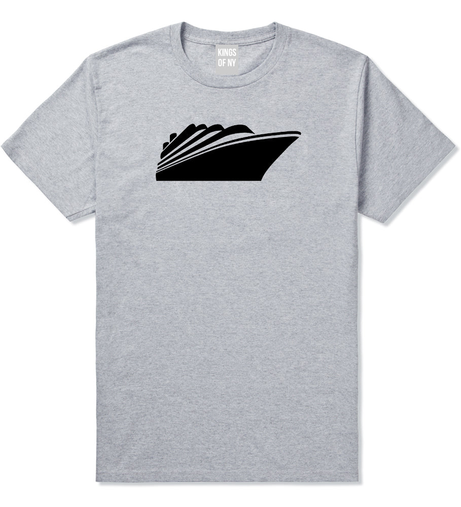Cruise_Ship Mens Grey T-Shirt by Kings Of NY