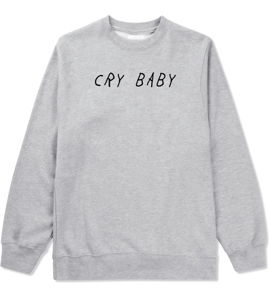 Cry Baby Mens Grey Crewneck Sweatshirt by Kings Of NY