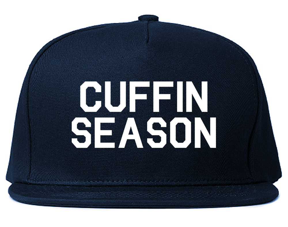 Cuffin Season Mens Snapback Hat Navy Blue