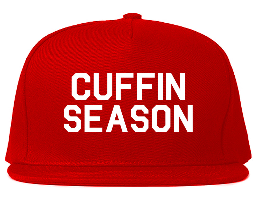 Cuffin Season Mens Snapback Hat Red