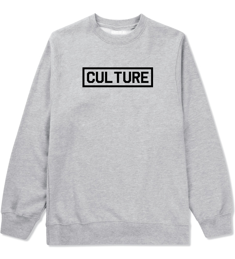 Culture Box Logo Grey Crewneck Sweatshirt by Kings Of NY