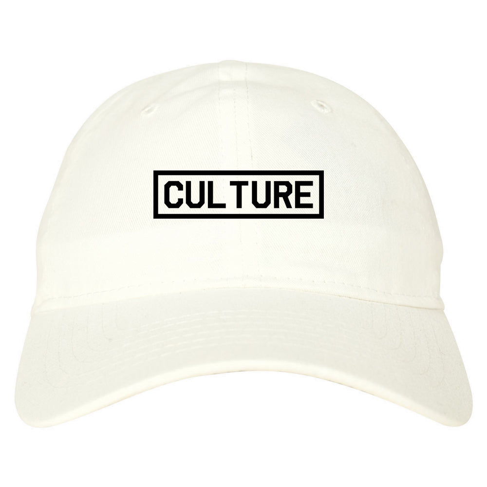 Culture Box Logo Dad Hat Baseball Cap White