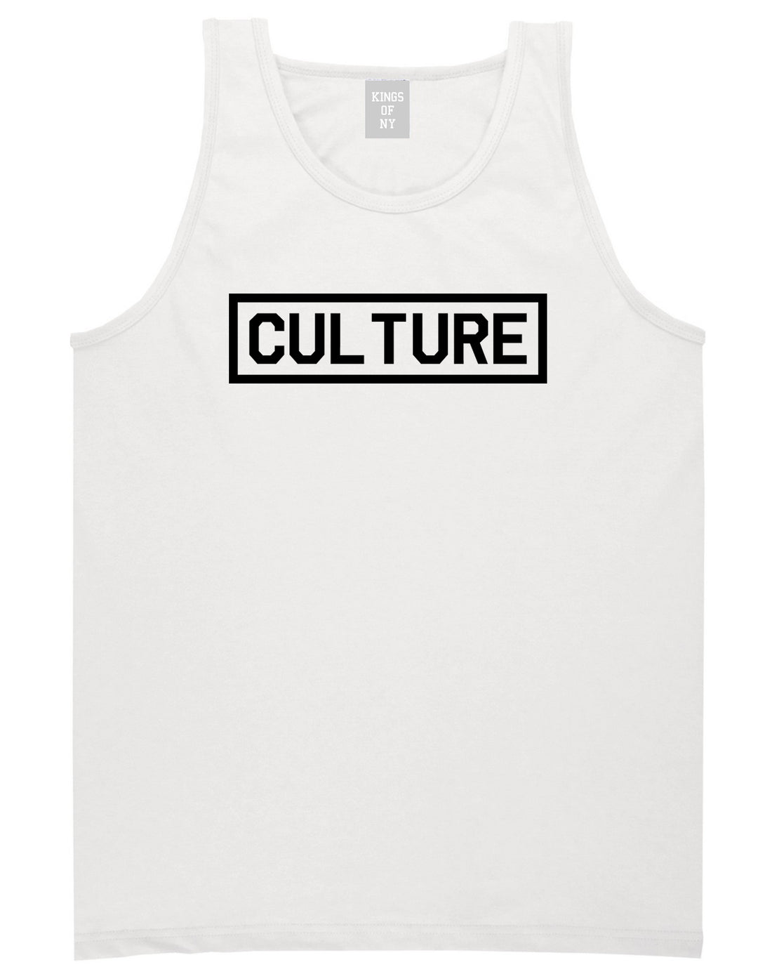 Culture Box Logo White Tank Top Shirt by Kings Of NY