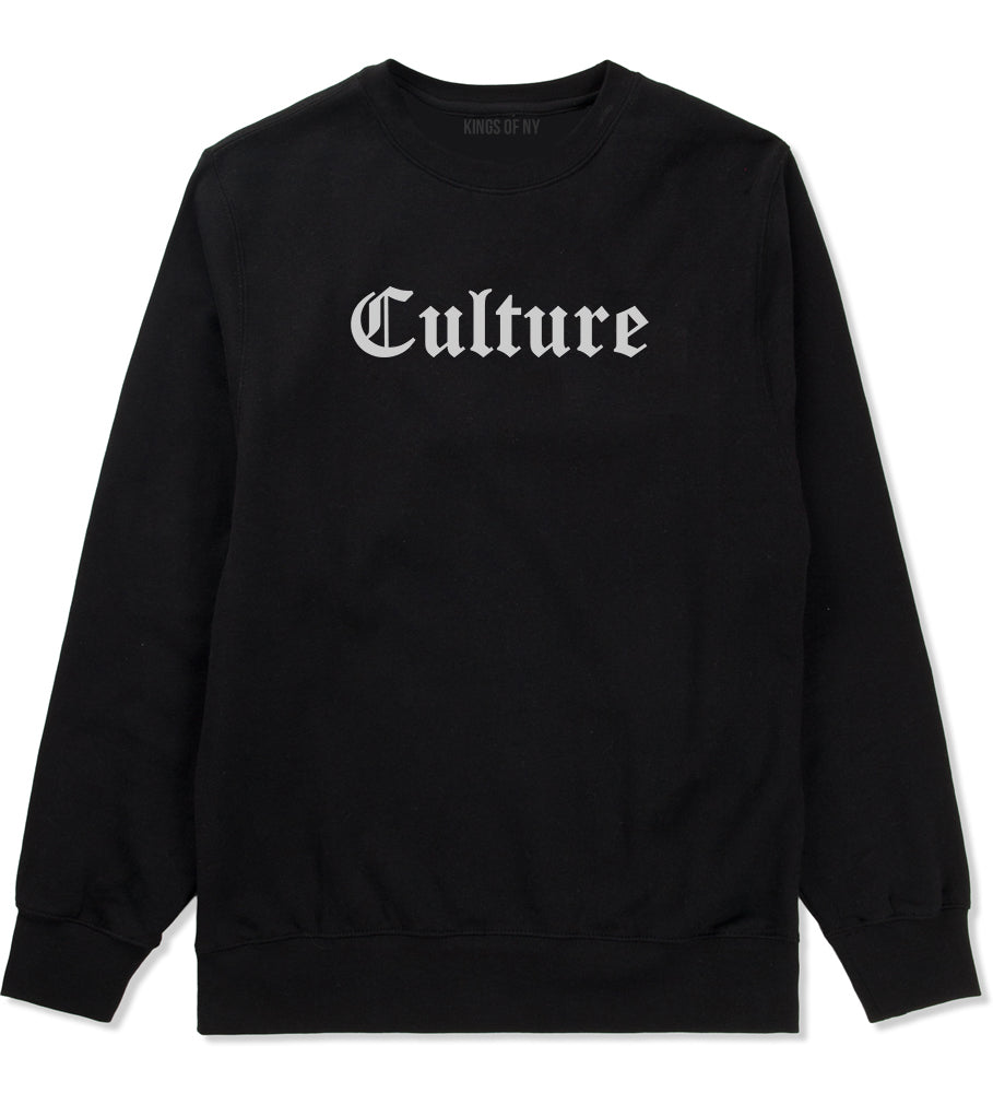 Culture Gothic Font Black Crewneck Sweatshirt by Kings Of NY