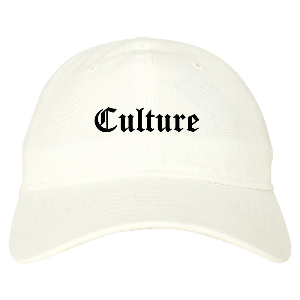 Culture Gothic Font Dad Hat Baseball Cap White