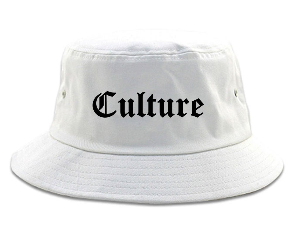 Culture Gothic Font Bucket Hat White