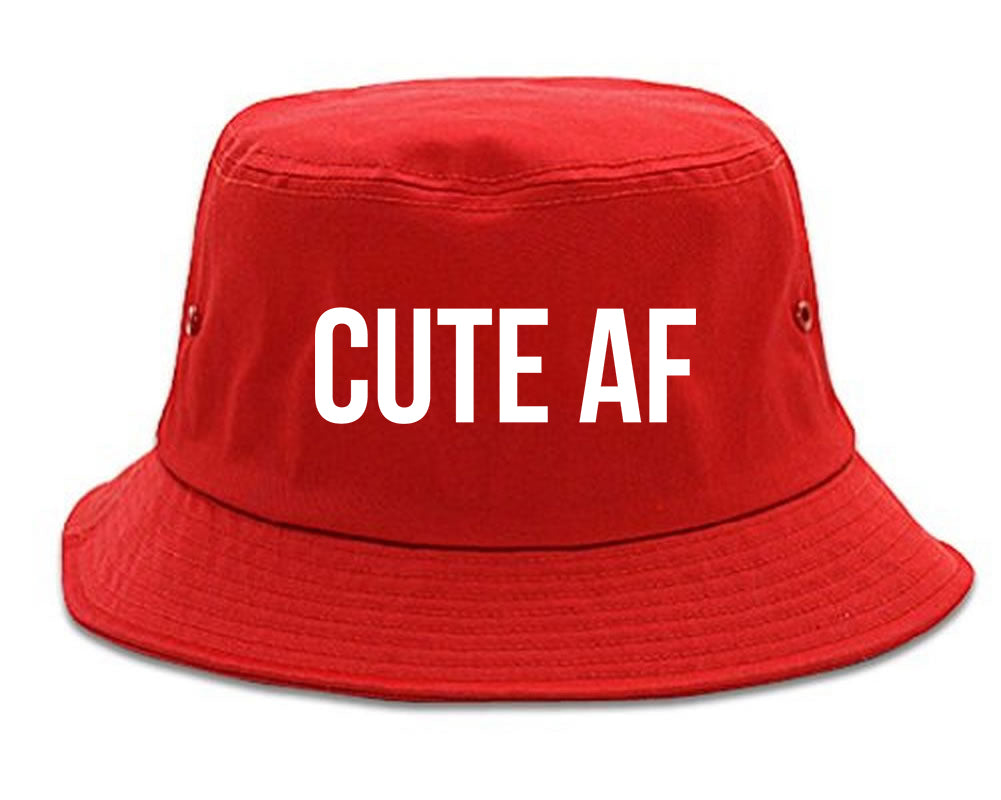 Cute_AF Mens Red Bucket Hat by Kings Of NY