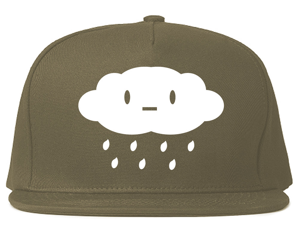 Cute Face Rain Cloud Snapback Hat Grey