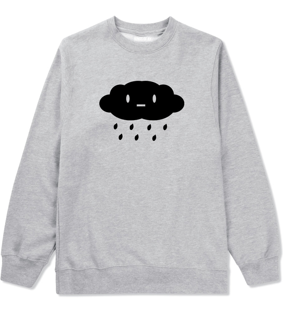 Cute Face Rain Cloud Grey Crewneck Sweatshirt by Kings Of NY