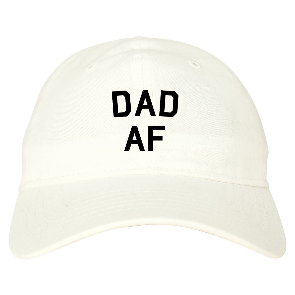Dad AF New Father Funny Mens Dad Hat Baseball Cap White