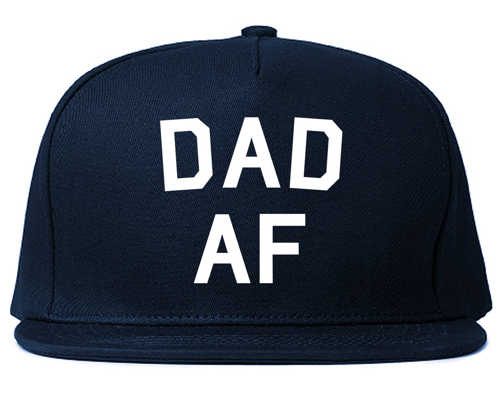 Dad AF New Father Funny Mens Snapback Hat Navy Blue