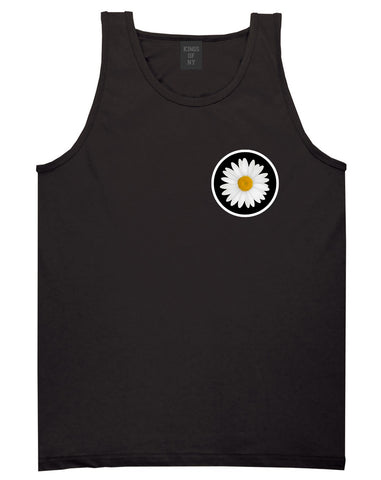 Daisy_Flower_Chest Mens Black Tank Top Shirt by Kings Of NY