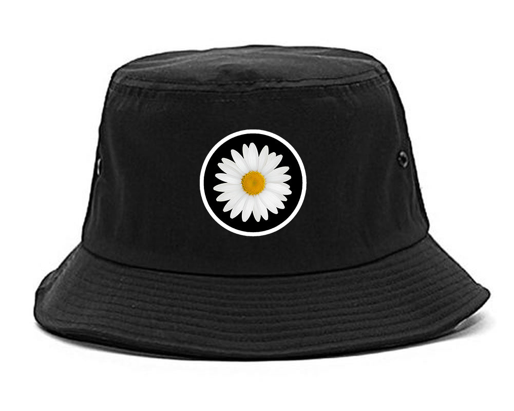 Daisy_Flower_Chest Mens Black Bucket Hat by Kings Of NY