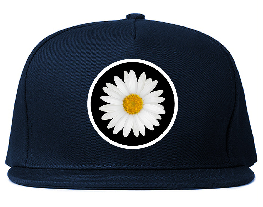 Daisy_Flower_Chest Mens Blue Snapback Hat by Kings Of NY